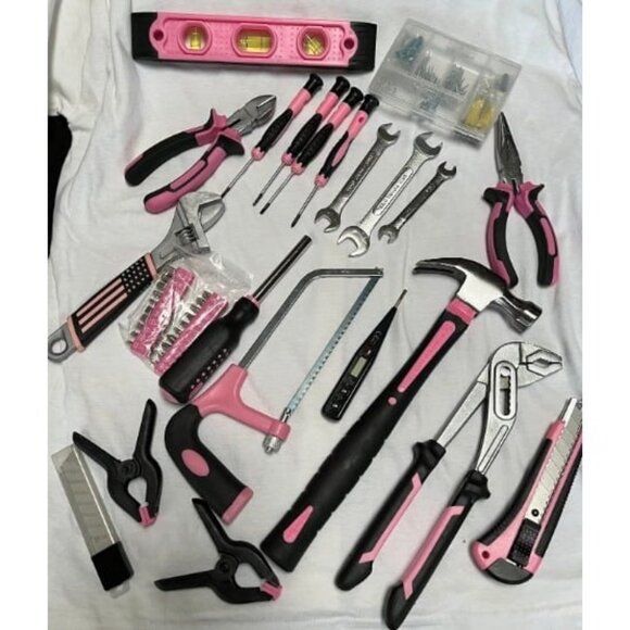 219-Piece Pink Tool Set, Ladies Hand Tool Set with 16 inch Tool Bag, Women - Picture 2 of 4